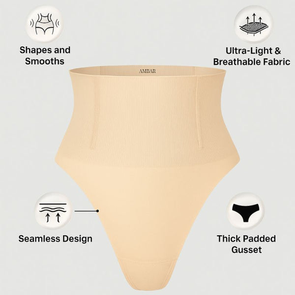 Tanga control de abdomen a prueba de camel toe